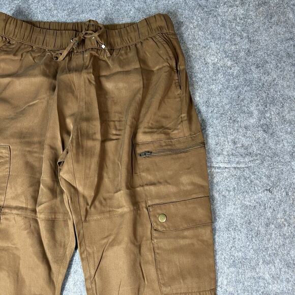 BANANA REPUBLIC Soft Cargo Jogger Pants Women Small Tencel Fabric Potters Clay - Picture 4 of 11